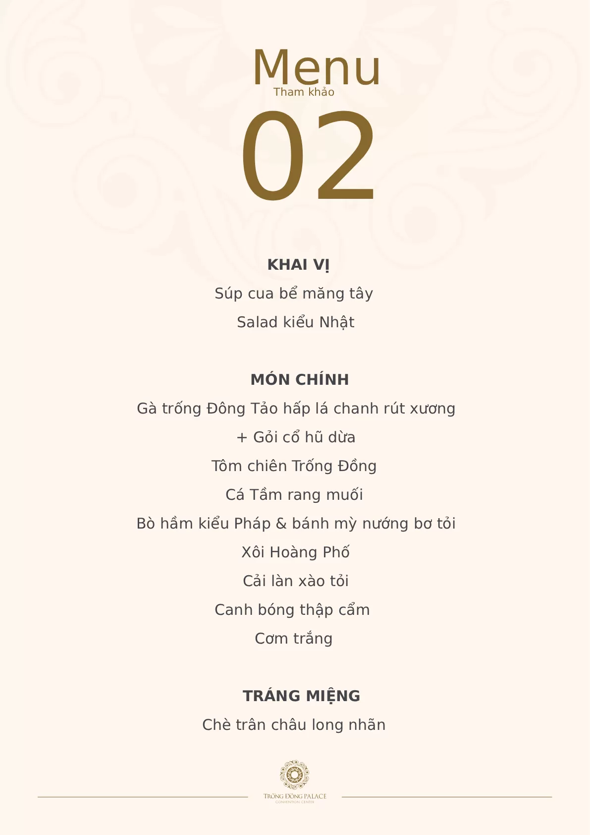 Menu bếp trưởng